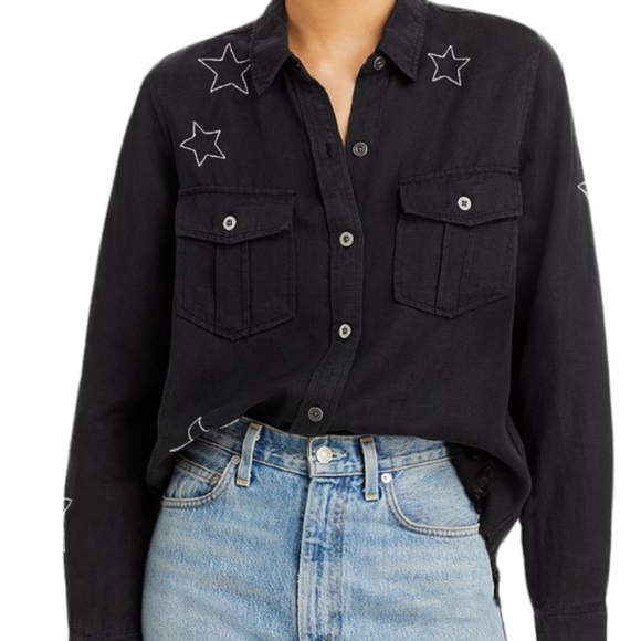 Rails Loren Button-Down Black Shirt Jacket...Size XXSmall - Picture 1 of 12